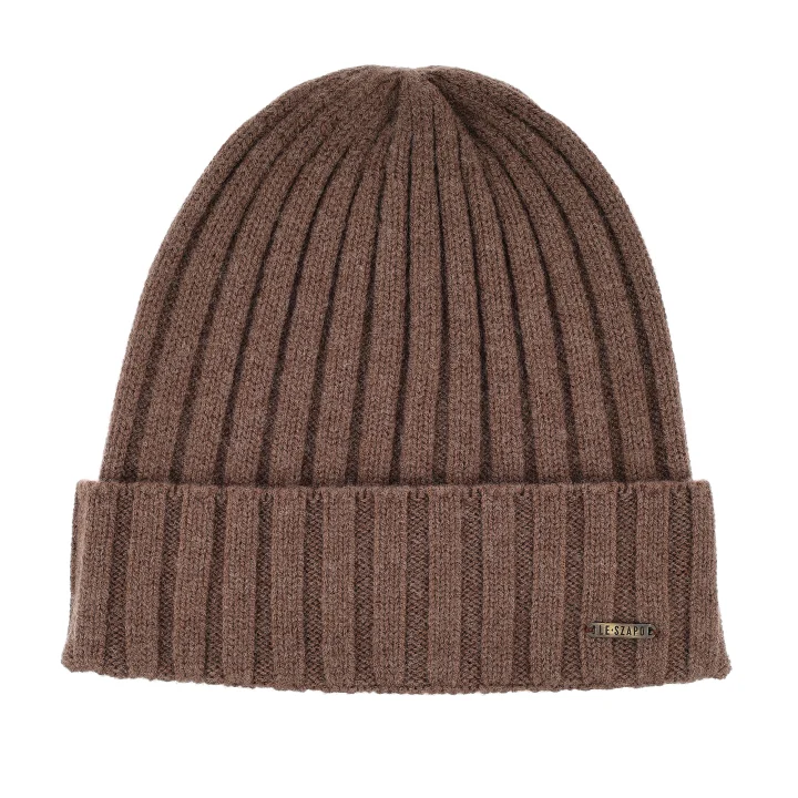 Czapka Merino Brązowa