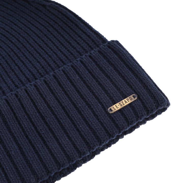 Czapka merino le szapo czarny Zimowy