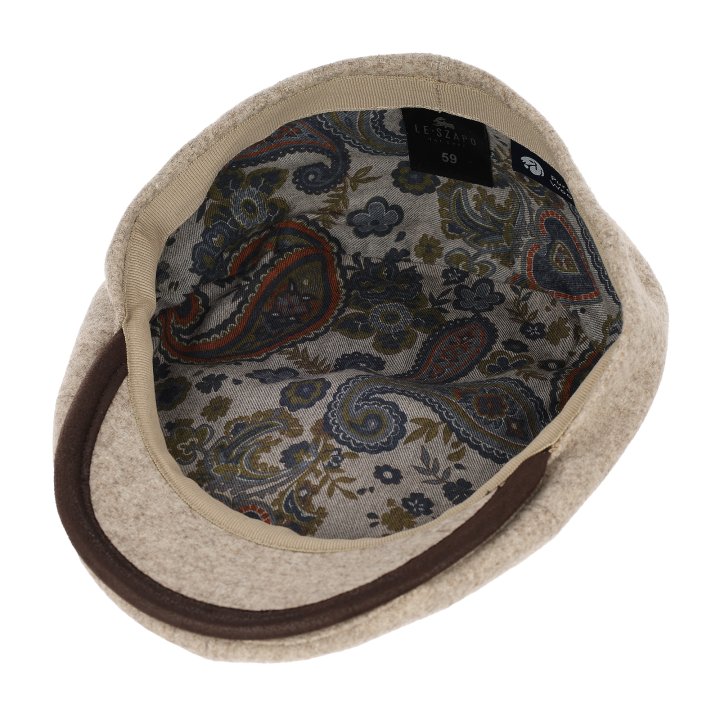 gavroche virgin wool beige dark brown visor le szapo kaszkiet inside.JPG