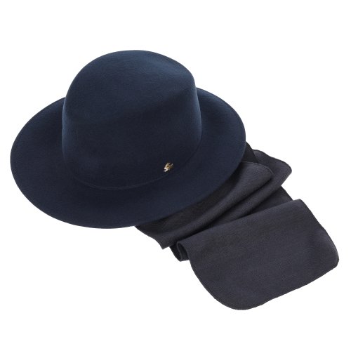 ladies winter navy full le szapo hat szalik scarf hat inside