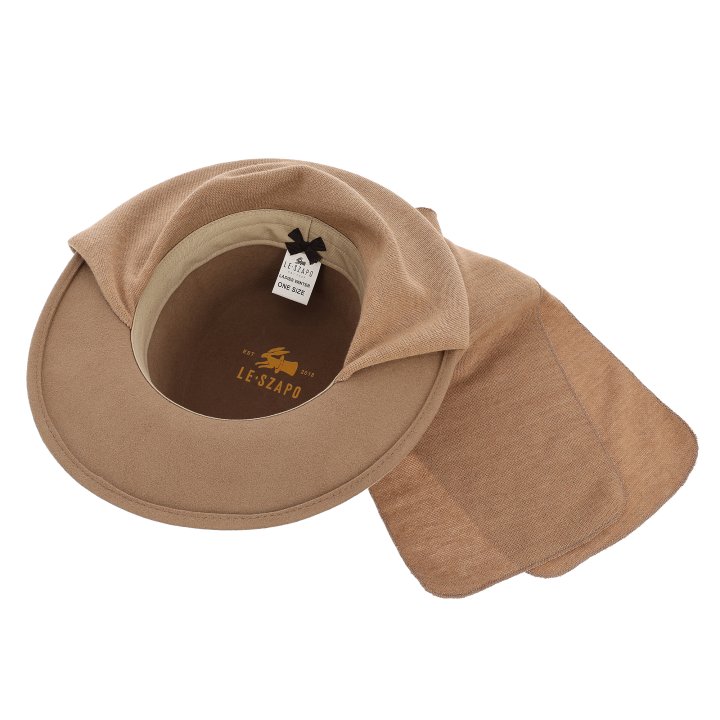 Ladies winter szalik kapelusz leszapo scarf hat beige