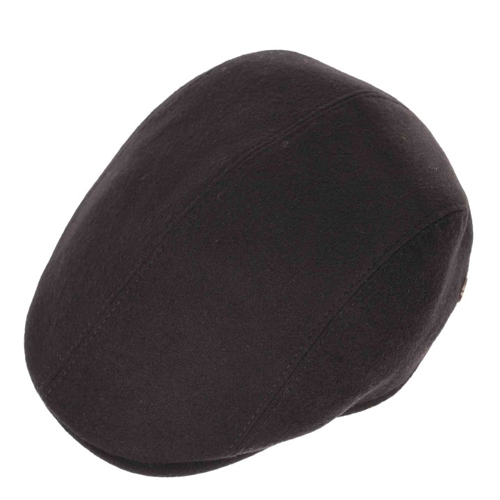 Le Szapo Kaszkiet Flat Cap Kaszmir Czarny