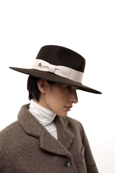 Le Szapo Ladies Fedora Czekoladowa