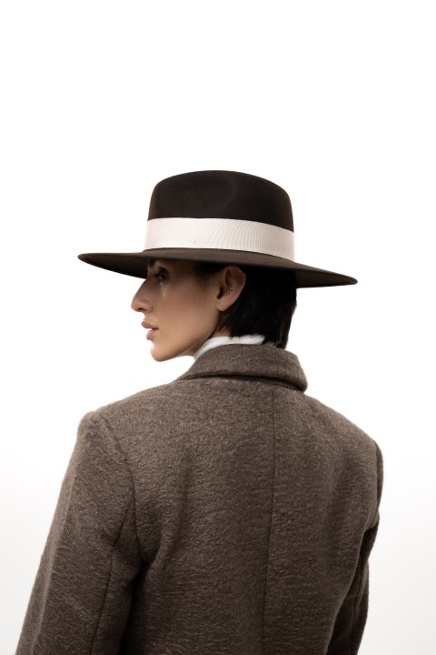 Le Szapo Ladies Fedora Czekoladowa