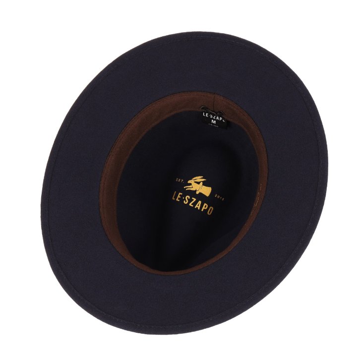 Le Szapo Classic Fedora Granatowa