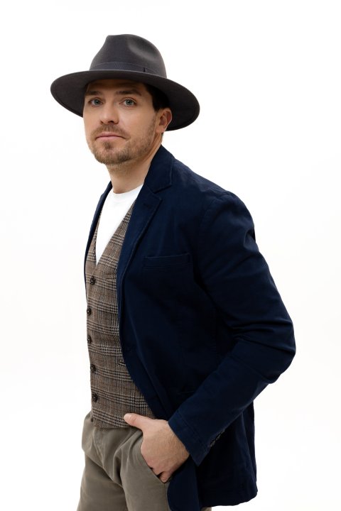 Le Szapo Fedora Classic Premium Szary