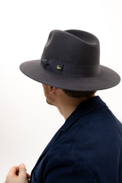 Le Szapo Fedora Classic Premium Szary