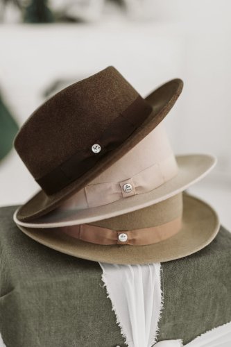 Le Szapo Fedora Rosario Brązowy Melange