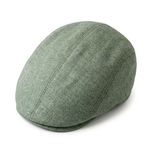 Le Szapo Flat Cap Jedwab Zielony