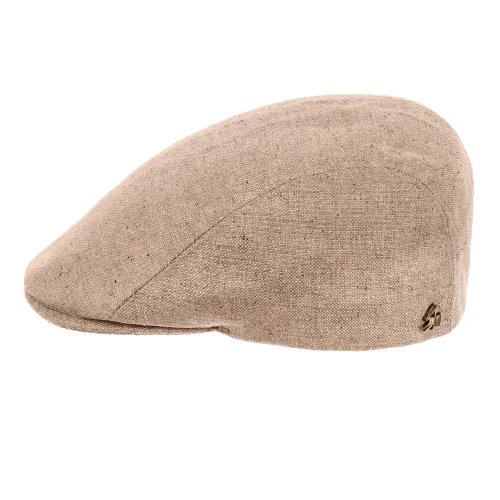 Le Szapo Flat Cap Jedwab Beżowy
