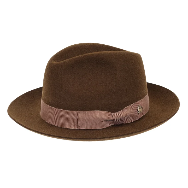 Le Szapo Luxury Fedora Brąz