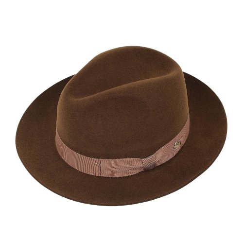 Le Szapo Luxury Fedora Brąz