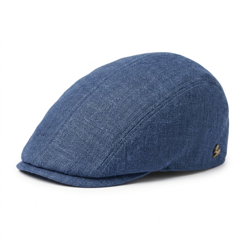 Le Szapo Flat Cap Jedwab Niebieski