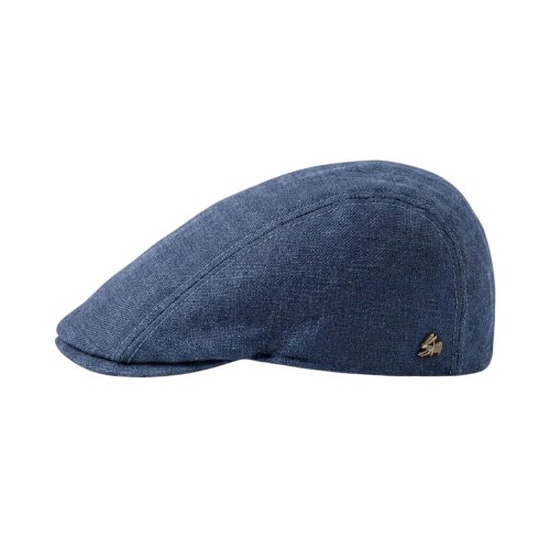 Le Szapo Flat Cap Jedwab Niebieski