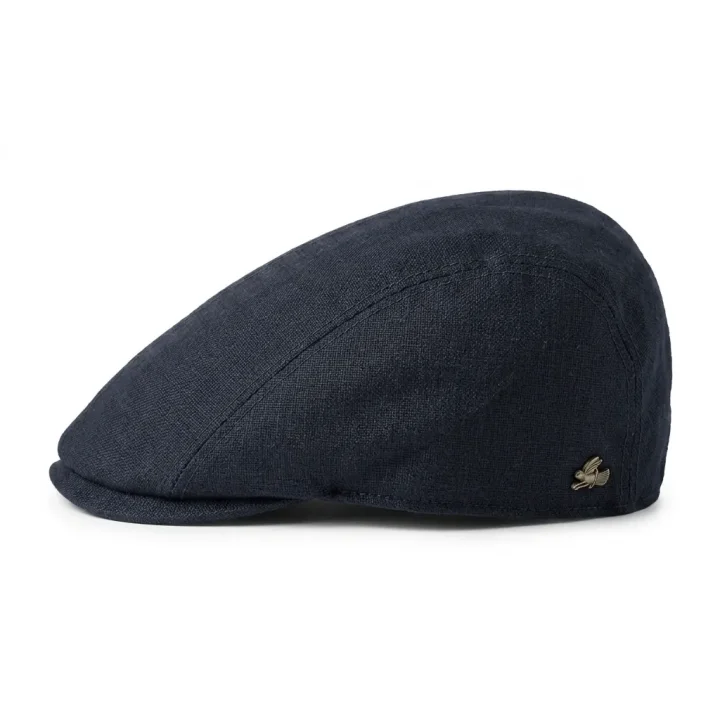 Le Szapo Flat Cap Jedwab Granatowy