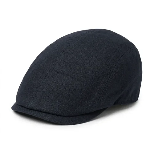 Le Szapo Flat Cap Jedwab Granatowy