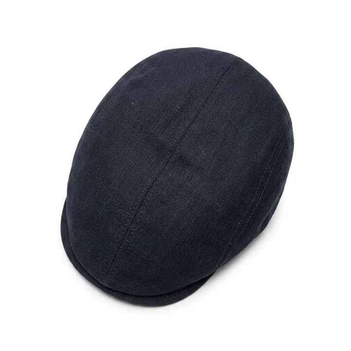 Le Szapo Flat Cap Jedwab Granatowy