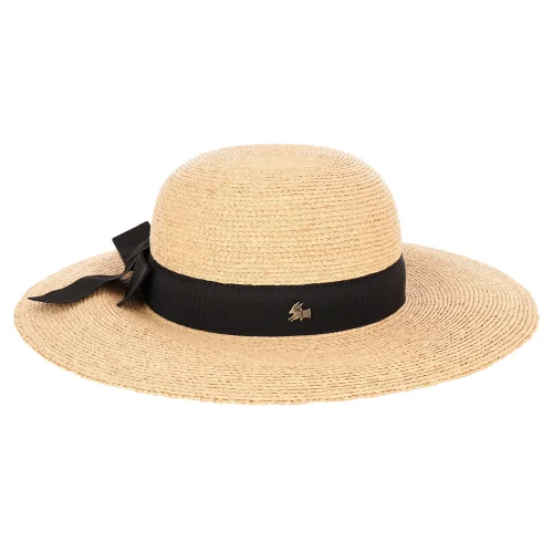 Le Szapo Capeline Raffia Fino Czarny