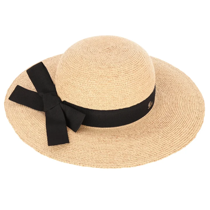 Le Szapo Capeline Raffia Fino Czarny