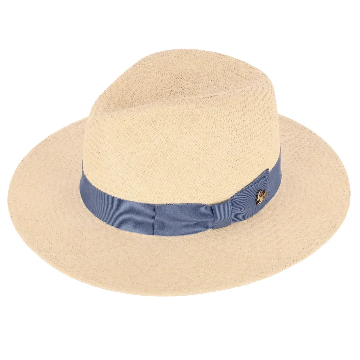 Le Szapo Panama Traveller Natural z błękitną wstążką