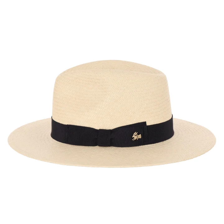 Le Szapo Panama Traveller Natural z granatową wstążką
