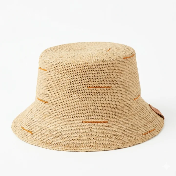 Le Szapo Bucket Sporty Raffia Orange