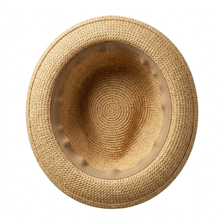 Le Szapo Straw Trilby for Kids Navy Ribbon