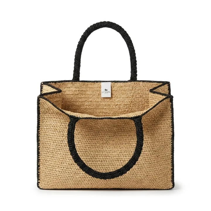 Le Szapo Raffia Bag Natural Black
