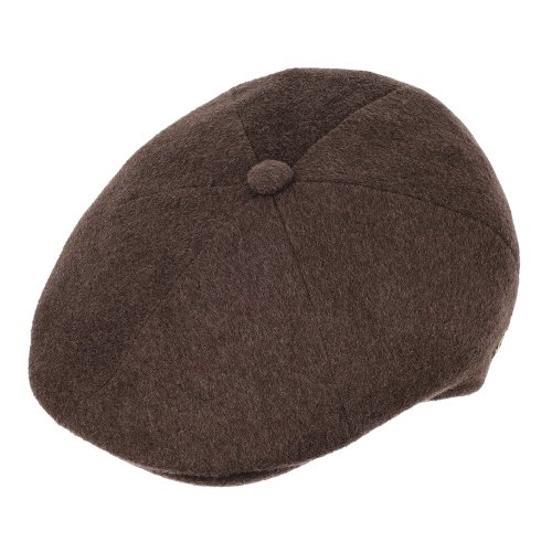 Gavroche z Nausznikami 100% Kaszmir Brązowy