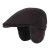 Flat Cap z Nausznikami 100% Kaszmir Czarny