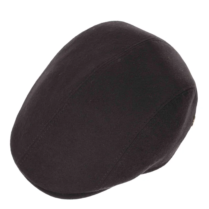 Flat Cap z Nausznikami 100% Kaszmir Czarny