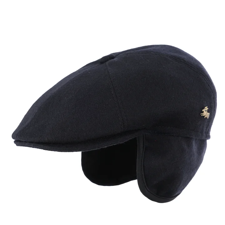 Gavroche with Ear Flaps – 100% Cashmere – Navy Blue