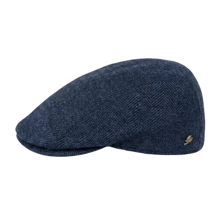 Flat Cap Virgin Wool Granatowy
