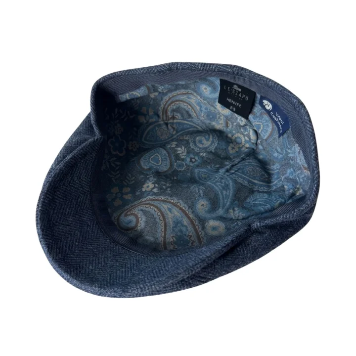 Flat Cap Virgin Wool Granatowy