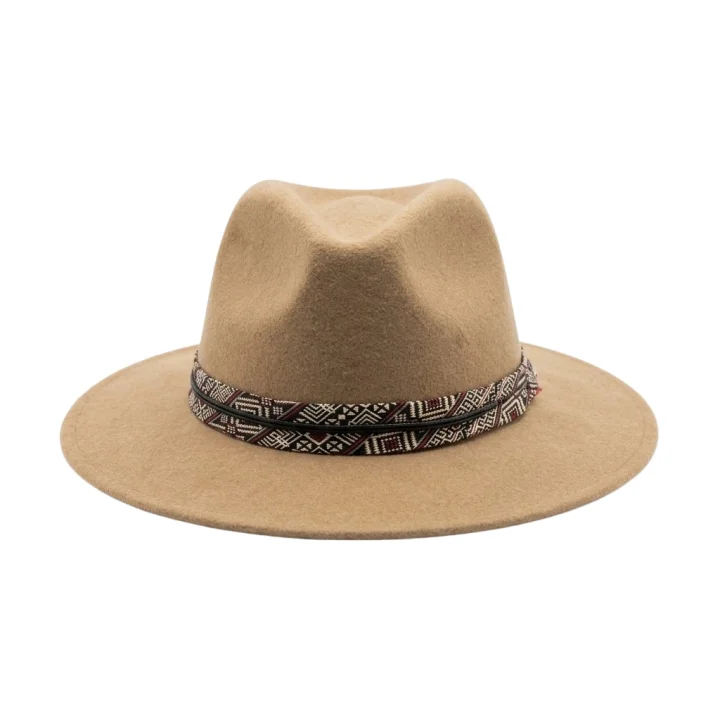 Fedora Boho Beżowa
