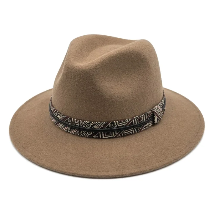 Fedora Boho Beżowa