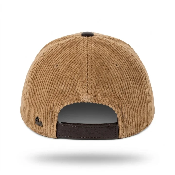 Casquette baseball beige en velours côtelé