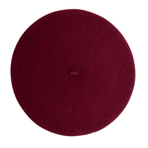 Beret z Woalką Bordowy