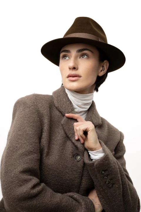 Luxury Fedora Brąz