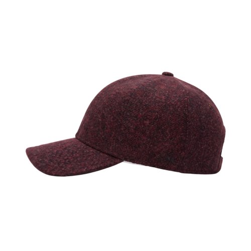Baseball Cap Virgin Wool Bordowy z Nausznikami