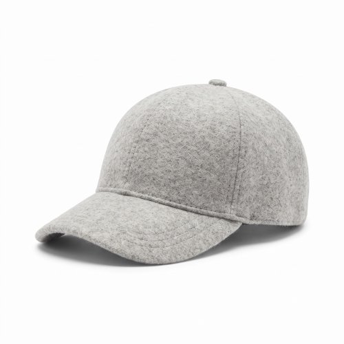Baseball Cap Virgin Wool Szary z Nausznikami