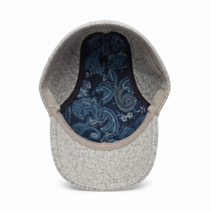 Baseball Cap Virgin Wool Szary z Nausznikami