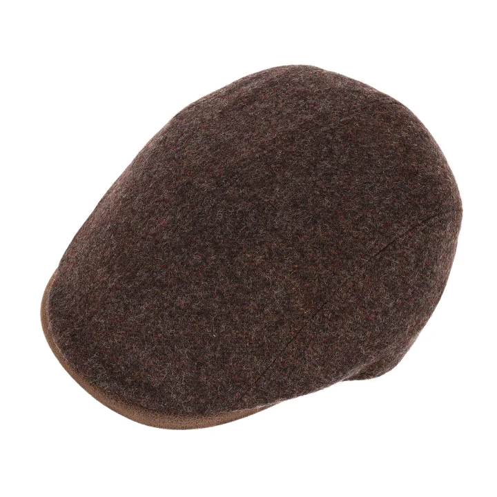 Flat Cap Virgin Wool Brązowy