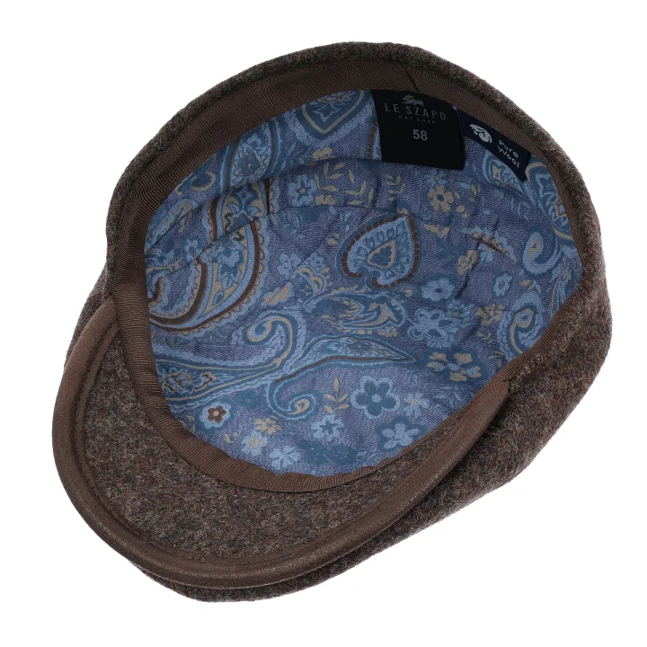 Flat Cap Virgin Wool Brązowy