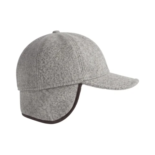Baseball Cap Virgin Wool Szary z Nausznikami