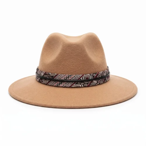 Fedora Boho Beżowy
