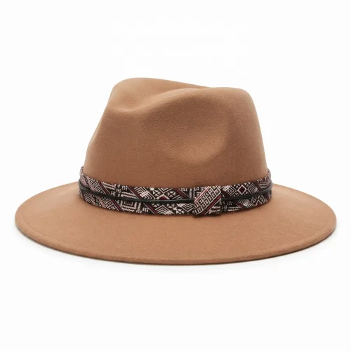 Fedora Boho Beżowy