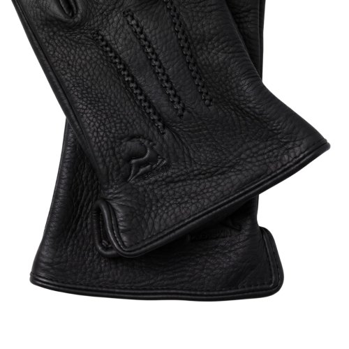 Black Deerskin Leather Gloves