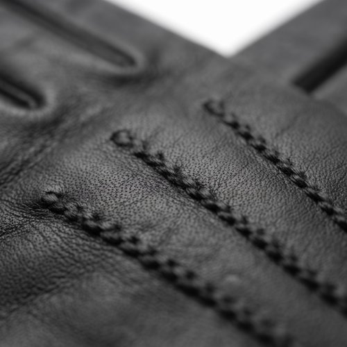 Classic Stitch Black Leather Gloves