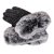 Elegant Winter Gloves with Fur – Grey Melange